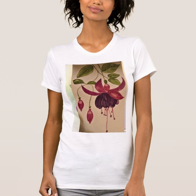 A beautiful hand painted fushia!!! T-Shirt (Front)