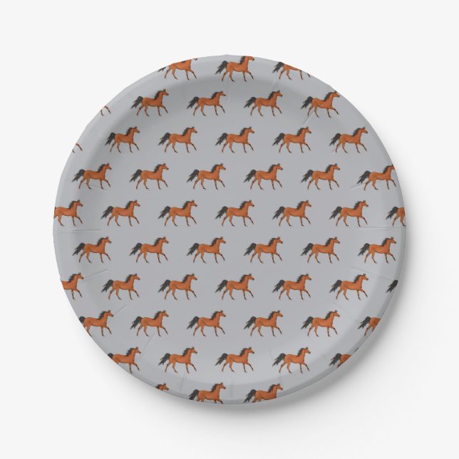 A beautiful horse Paper Plate (Front)