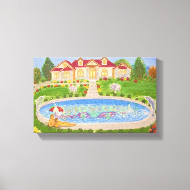 A beautiful house in the country canvas print (Front)