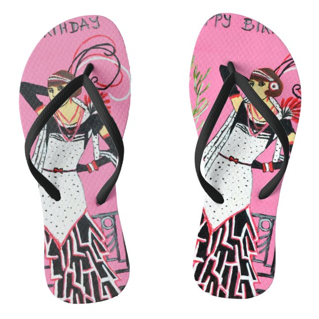 A beautiful lady 2 flip flops (Footbed)