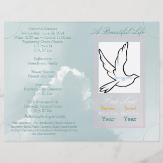 A Beautiful Life Funeral Program-single fold