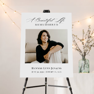 A Beautiful Life Remembered Funeral Memorial  Foam Board