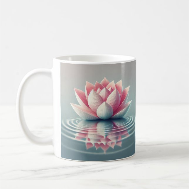 a beautiful lotus design mug (Left)