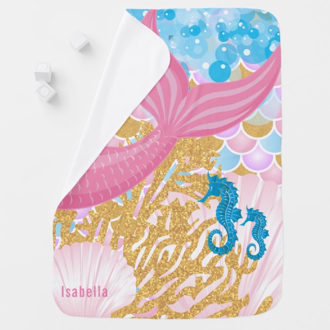 A Beautiful Mermaid Life Baby Blanket (In Situ)