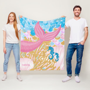 A Beautiful 🧜♀️ Mermaid Life Fleece Blanket
