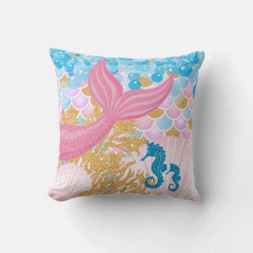 A Beautiful Mermaid Life ️ Throw Pillow