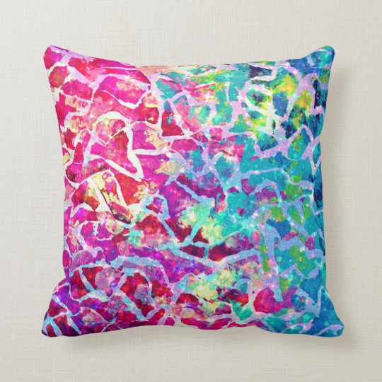 A BEAUTIFUL MESS Pink Turquoise Ombre Painting Throw ...