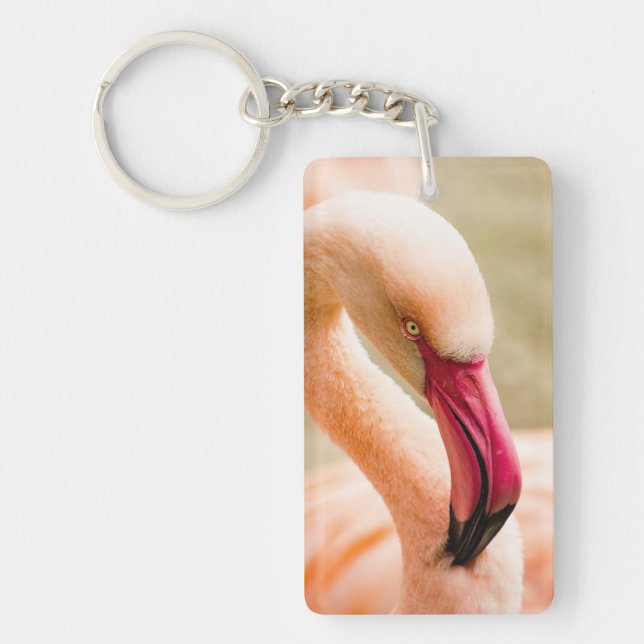 A Beautiful Pink Flamingo  Keychain (Front)