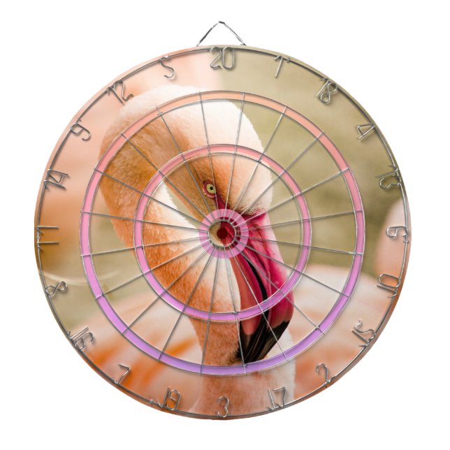 A Beautiful Pink Flamingo Regulation Dart Board (Front)