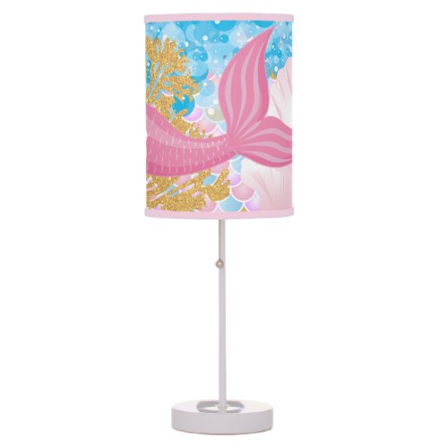 A Beautiful Pink Ocean Mermaid Table Lamp