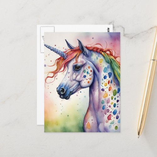 A Beautiful Rainbow Appaloosa Unicorn Postcard