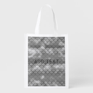 A beautiful range of mermaid-style colors grocery  bag