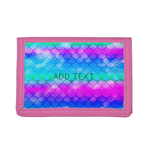 A beautiful range of mermaid-style colors trifo tri-fold wallet