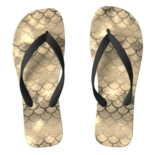 A beautiful spectrum of mermaid colors flip flops (Footbed)