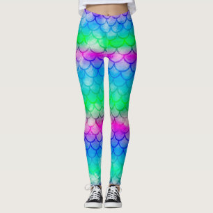 A beautiful spectrum of mermaid colors leggings