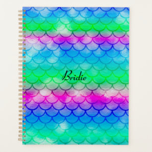 A beautiful spectrum of mermaid colors notebook