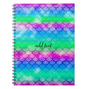 A beautiful spectrum of mermaid colors notebook