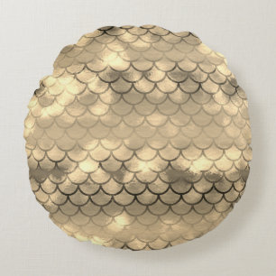 A beautiful spectrum of mermaid colors round pillow