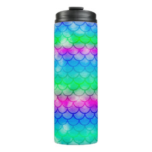 A beautiful spectrum of mermaid colors thermal tumbler