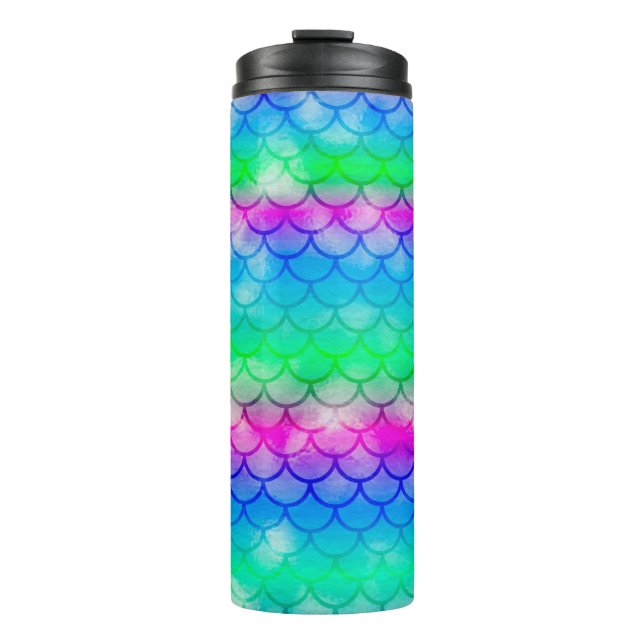 A beautiful spectrum of mermaid colors thermal tumbler (Front)