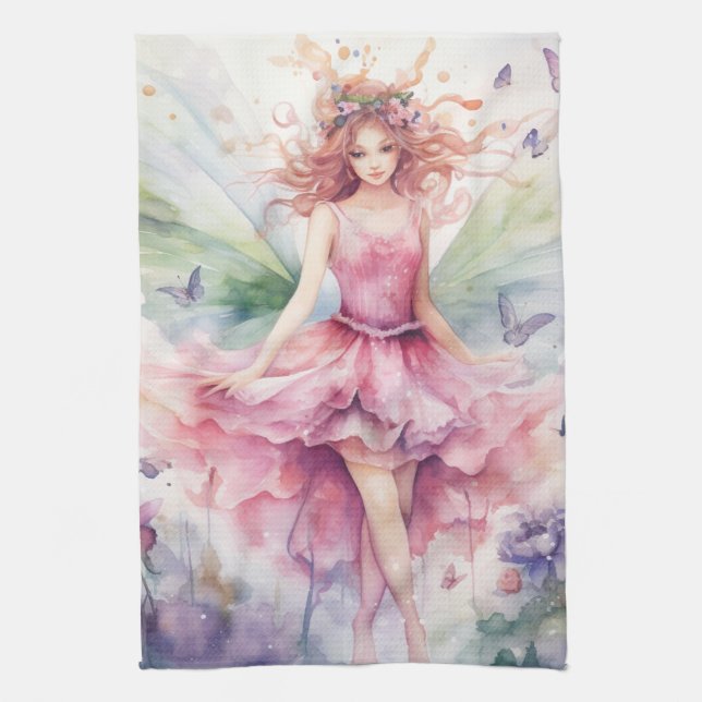 A Beautiful Spring Fairy Kitchen Towel (Vertical)