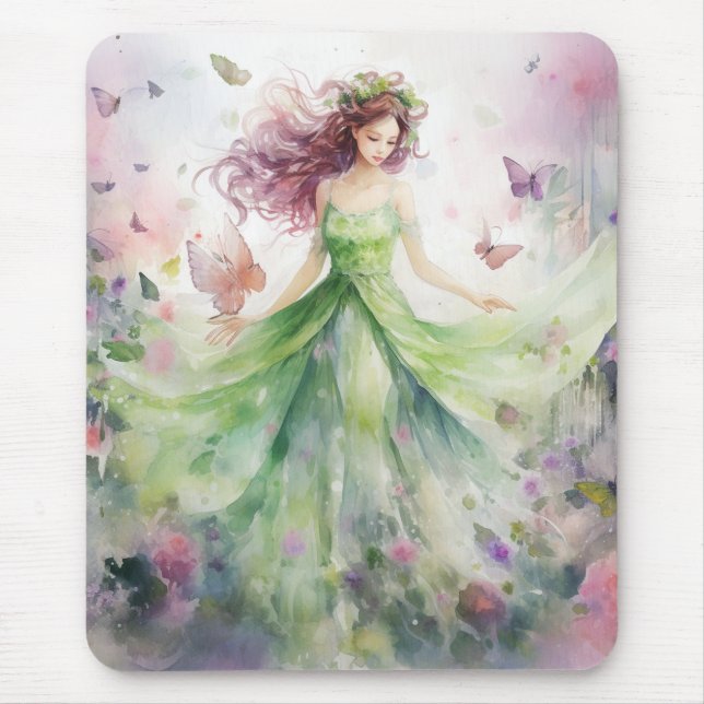 A Beautiful Spring Fairy Mouse Pad (Front)