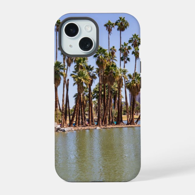 a beautiful spring landscape at Encanto Park iPhone 15 Case (Back)