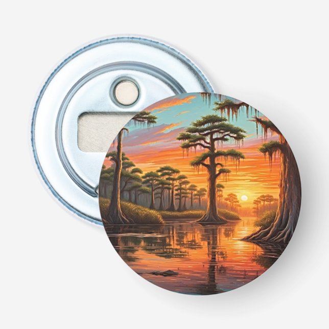 A beautiful sunset down on the Bayou Bottle Opener (Front)