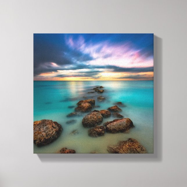 A Beautiful Sunset Over Grace Bay | Turks & Caicos Canvas Print (Front)