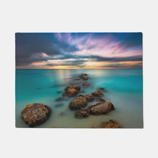 A Beautiful Sunset Over Grace Bay | Turks & Caicos Doormat (Front)