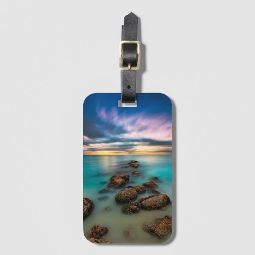 A Beautiful Sunset Over Grace Bay  Turks  Caicos Luggage Tag