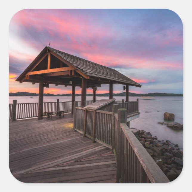 A Beautiful Sunset Square Sticker (Front)