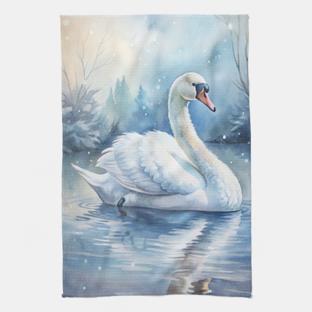 A Beautiful Swan Kitchen Towel (Vertical)