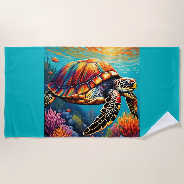 A beautiful turtle beach towel (Front)