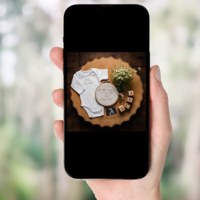 A beautiful vintage rustic pregnancy announcement  (Front Digital)