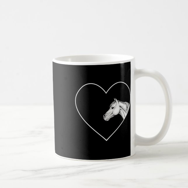 A Beautiful White Horse For Riding Girls Heart Of  Coffee Mug (Right)