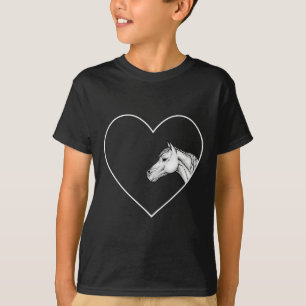 A Beautiful White Horse For Riding Girls Heart Of T-Shirt