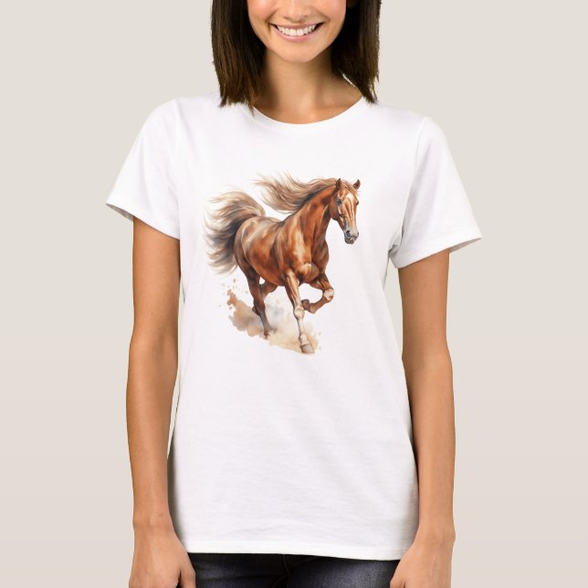 A beautiful wild horse running T-Shirt (Front)