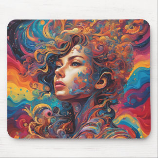 A beautiful woman disappearing mouse pad