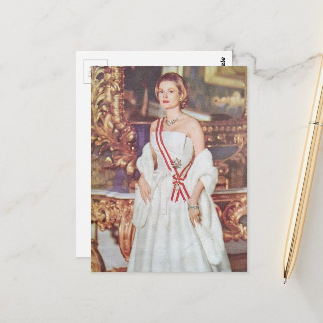 A Beautiful Woman in 1957 Postcard (Front/Back In Situ)