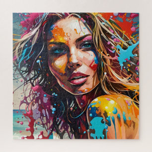 A beautiful woman on the beach jigsaw puzzle