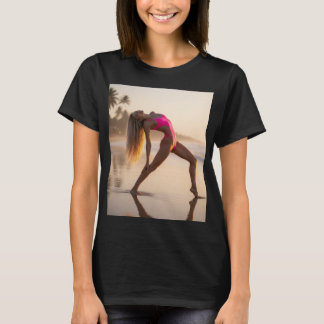 A beautiful woman posed wonderfully as a high-end T-Shirt