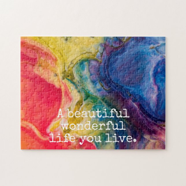 A beautiful wonderful life you live Quote Jigsaw Puzzle (Horizontal)
