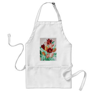 A Beautifully Bold Floral Bouquet of Tulips Adult Apron