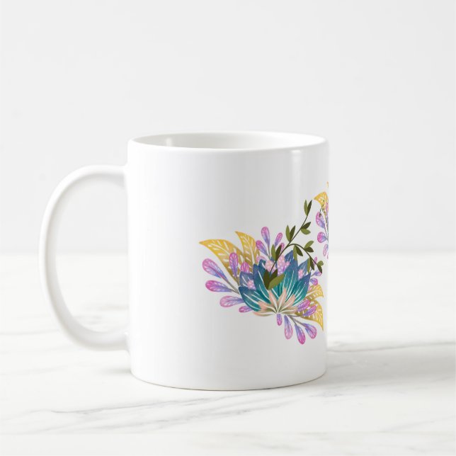 A beautifully designed teacup illustration feat coffee mug (Left)