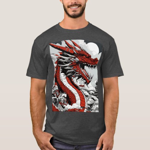 A beautifully tshirt for men with dragon style 