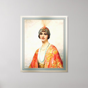 A Beauty In Eastern Costume by William Wontner Canvas Print