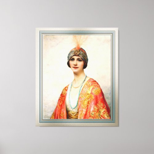 A Beauty In Eastern Costume by William Wontner Canvas Print