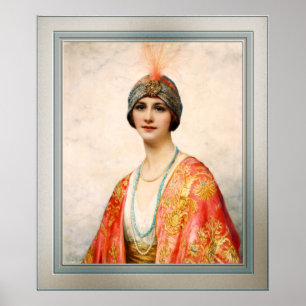 A Beauty In Eastern Costume by William Wontner Poster