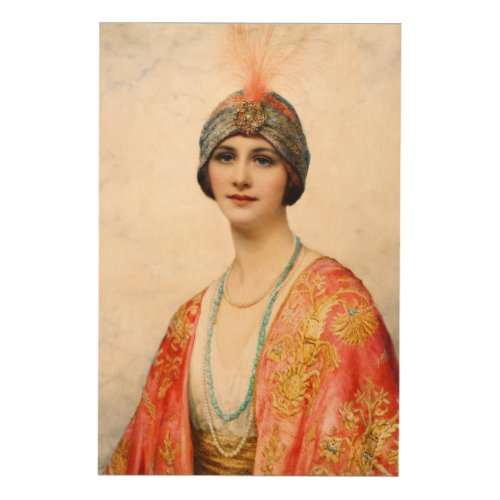 A Beauty In Eastern Costume by William Wontner Wood Wall Art